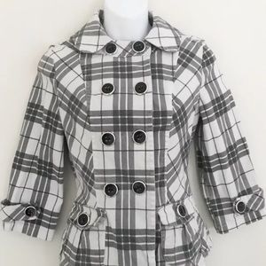 Maurices Jackets & Coats - Maurices Black White Plaid Button Up Jacket Size M Maurices Jackets & Coats - Maurices Black White Plaid Button Up Jacket Size M